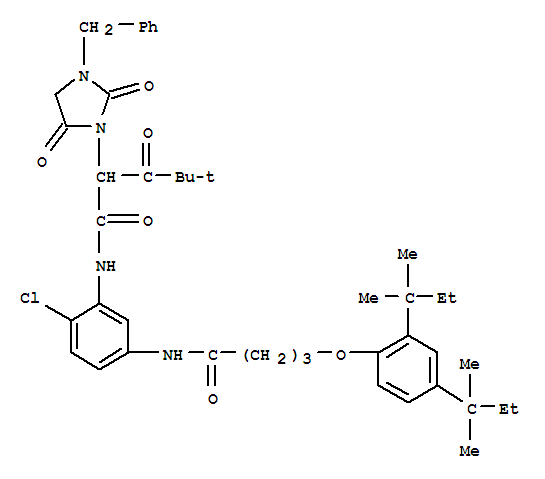 N-[5-[4-[2,4-雙(1,1-二甲基丙基)苯氧基]-丁酰氨基]-2-氯苯基]-Α-(2,2-二甲基丙?；?-2,5-二氧代-3-芐基-1-咪唑烷乙酰胺