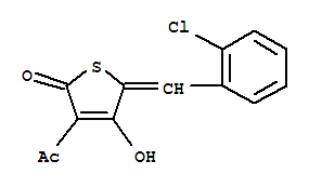 (2Z)-4-乙?；?2-[(2-氯苯基)甲亞基]-5-羥基噻吩-3(2H)-酮